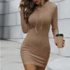 Hot Sale Women Hoodies Casual High Waist Hooded Long Sleeve Sweater Hoodie Dress - She Vibess By C2P
