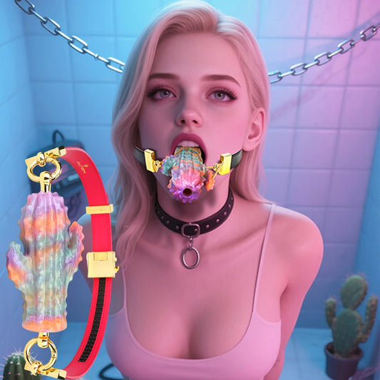 Thorned Desire Gag BDSM Mouth Gag with Cactus Styling Safety Silicone Flirting SM Accessories Oral Gags for Couple-I’m Over 21 - She Vibess By C2P