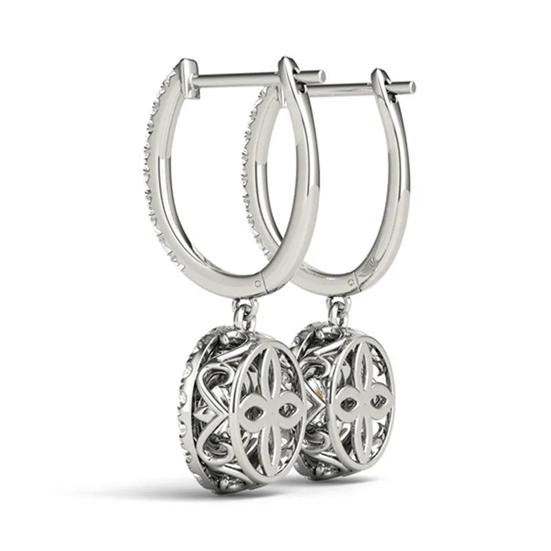 Huitan New Wedding Trend Eternity Earrings for Women Full Bling Cubic Zirconia Simple Elegant Lady's Accessories Classic Jewelry - She Vibess By C2P