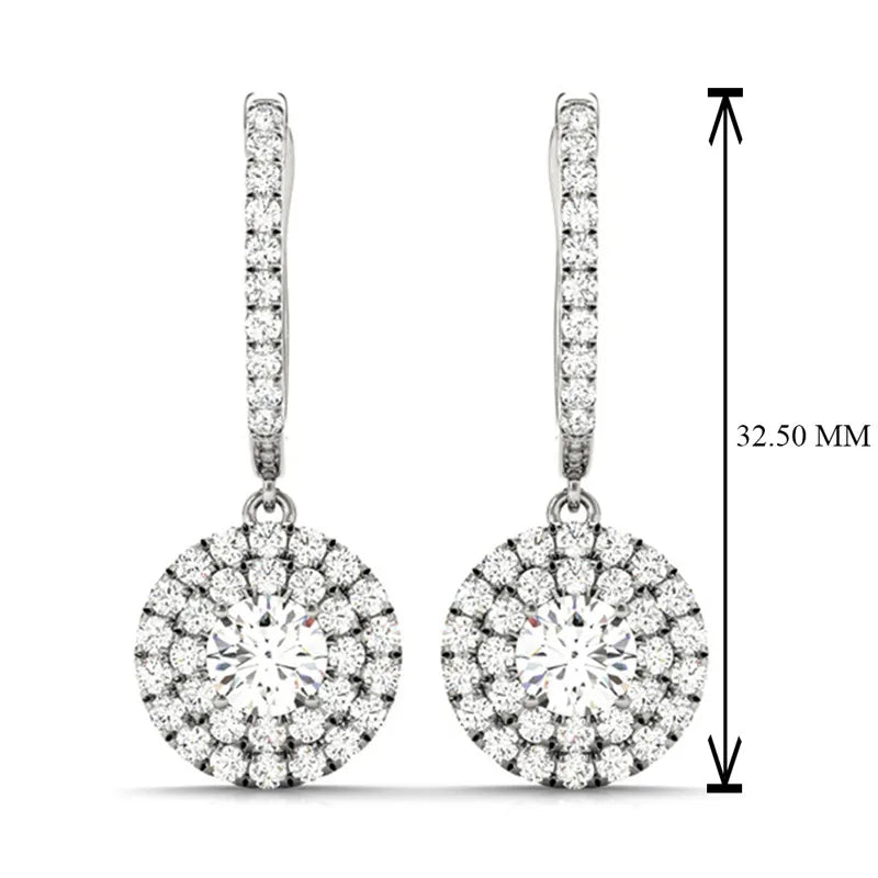 Huitan New Wedding Trend Eternity Earrings for Women Full Bling Cubic Zirconia Simple Elegant Lady's Accessories Classic Jewelry - She Vibess By C2P
