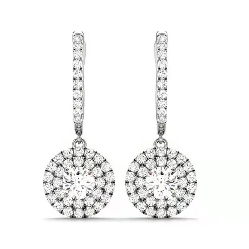 Huitan New Wedding Trend Eternity Earrings for Women Full Bling Cubic Zirconia Simple Elegant Lady's Accessories Classic Jewelry - She Vibess By C2P