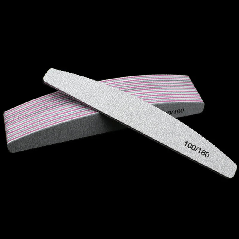 50Pcs Nail Art Files 100/180 Nails Accessoires Gel Nail Polish Polishing Pedicure Manicure Buffers Nail Care Tools lime a ongle - She Vibess By C2P