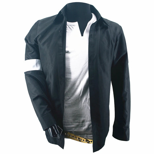 Cosplay Michael Jackson Black Shirt Cotton and Belt for Celebrity Party Show - She Vibess By C2P