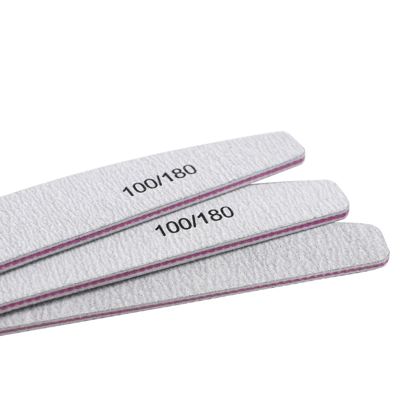 50Pcs Nail Art Files 100/180 Nails Accessoires Gel Nail Polish Polishing Pedicure Manicure Buffers Nail Care Tools lime a ongle - She Vibess By C2P