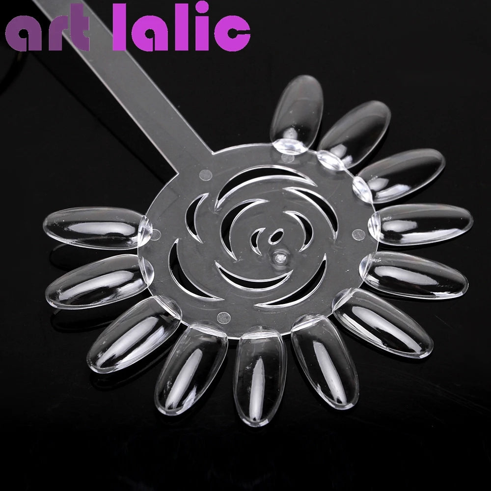 False Natural and Clear Nail Polish, UV Gel Practice Fan Style, Swatch Display Stand, Tips Tools, 10Pcs Set - She Vibess By C2P