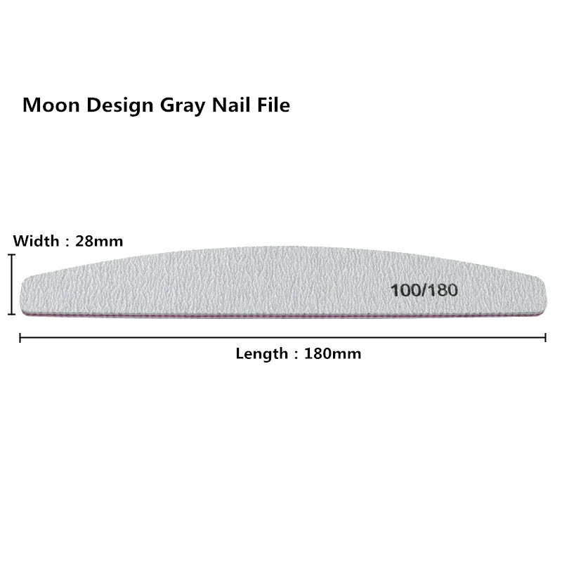 50Pcs Nail Art Files 100/180 Nails Accessoires Gel Nail Polish Polishing Pedicure Manicure Buffers Nail Care Tools lime a ongle - She Vibess By C2P