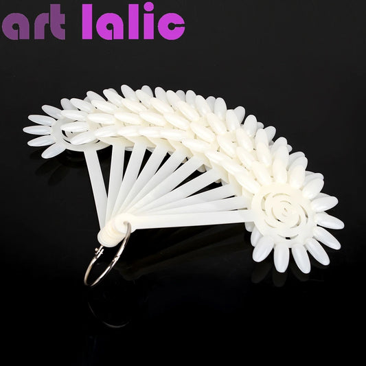 False Natural and Clear Nail Polish, UV Gel Practice Fan Style, Swatch Display Stand, Tips Tools, 10Pcs Set - She Vibess By C2P