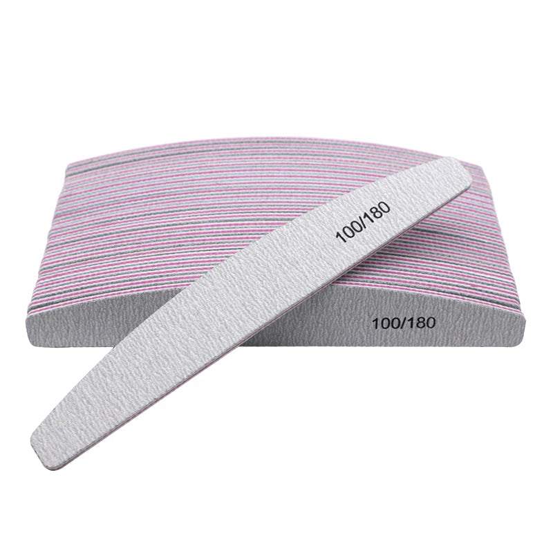 50Pcs Nail Art Files 100/180 Nails Accessoires Gel Nail Polish Polishing Pedicure Manicure Buffers Nail Care Tools lime a ongle - She Vibess By C2P