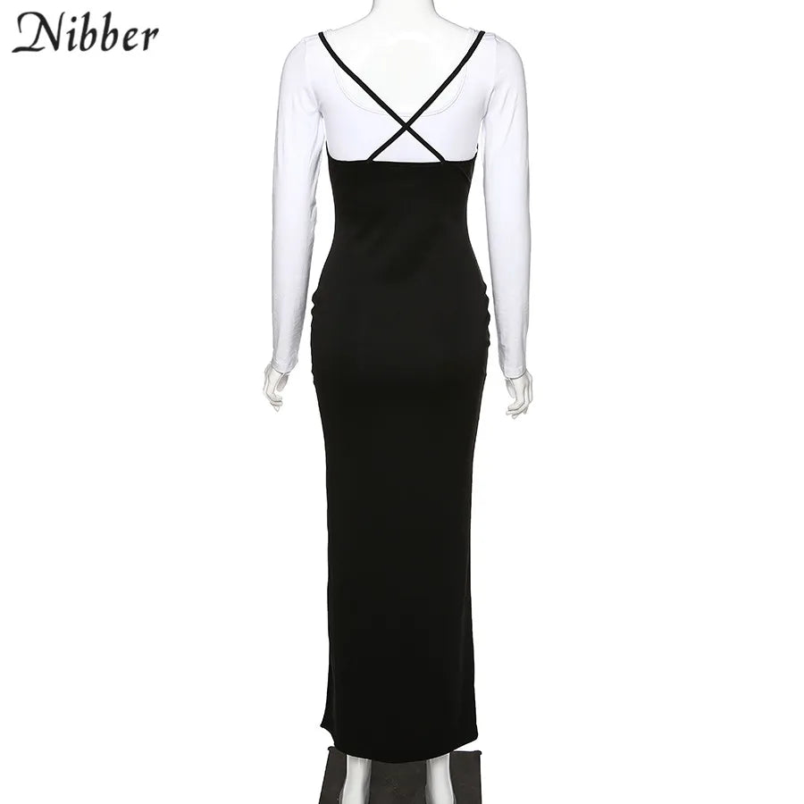 NIBBER black sexy camis dresses women party long dress beach vacation new year 2024 spring summer new slim soft stretch fashion - She Vibess By C2P