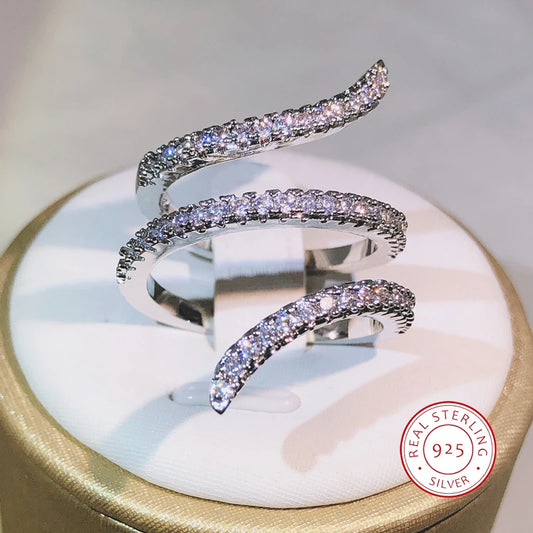 Multi-Storey Entanglement Rings for Women Jewelry Finger Ring Ladies 925 Silver Big Rings for Women Ladies Fashion Vintage Ring - She Vibess By C2P