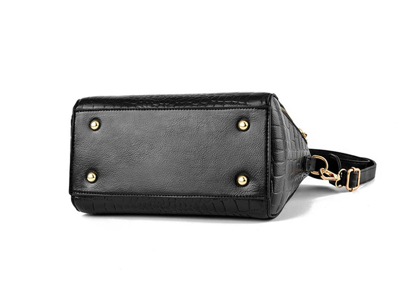 Yogodlns Luxury Crocodile Pattern Handbag Women Winter New PU Leather Tassel Shoulder Bag Brands Design Handle Bag Lady Purse - She Vibess By C2P