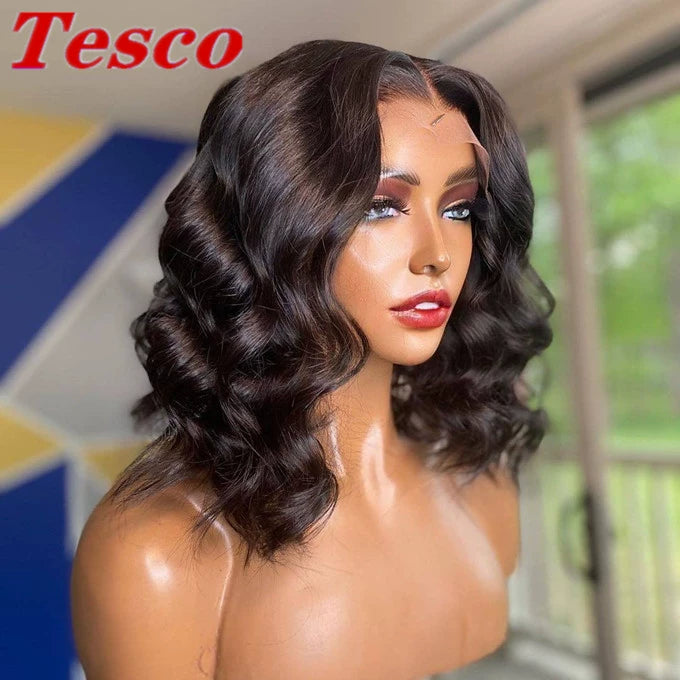 Human Hair Wig Body Wave Fashion Front Lace Human Wigs Female Wavy Curly Hair Full-Head Wig - She Vibess By C2P