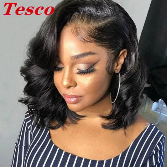 Human Hair Wig Body Wave Fashion Front Lace Human Wigs Female Wavy Curly Hair Full-Head Wig - She Vibess By C2P