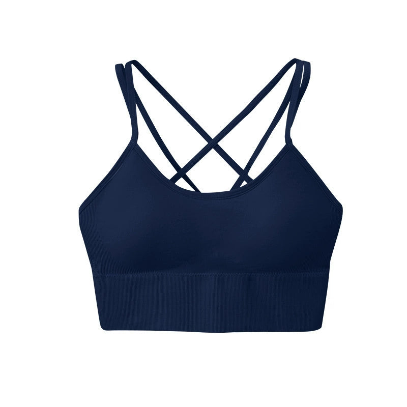 New Arrival Sports Bra Female Quick-Drying Shockproof Running Yoga Workout Vest Cross Beauty Back and Push up Student Underwear