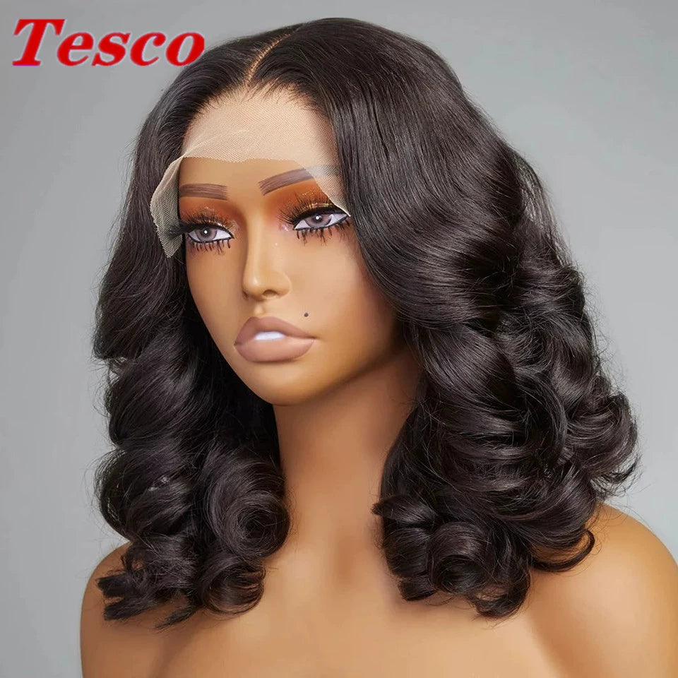 Human Hair Wig Body Wave Fashion Front Lace Human Wigs Female Wavy Curly Hair Full-Head Wig - She Vibess By C2P