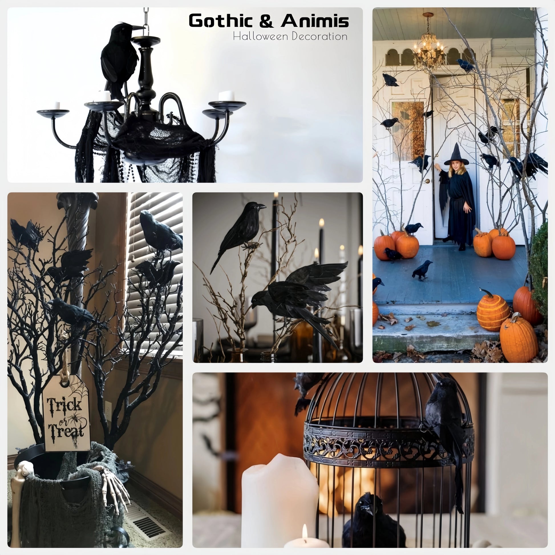 [Halloween] 28 Artificial Crow Crow Collection Wansheng Gothic Dark Magic Theme Atmosphere Decoration - She Vibess By C2P