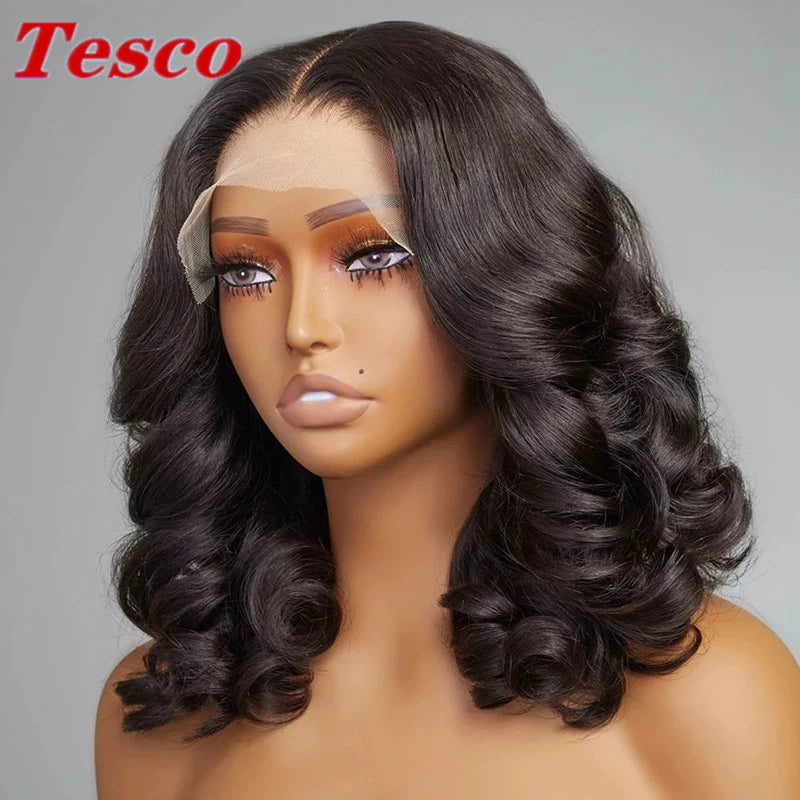 Human Hair Wig Body Wave Fashion Front Lace Human Wigs Female Wavy Curly Hair Full-Head Wig - She Vibess By C2P