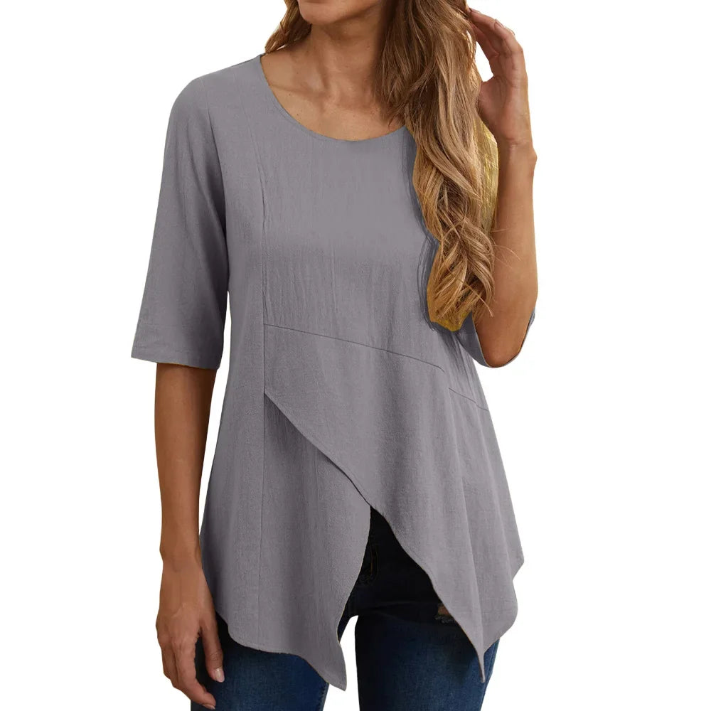 Y2k Top Vintage Tshirt Women Clothing Shirts for Women Elegant Bastet Cotton Linen Casual Tees Fashion Clothes Streetwear Loose - She Vibess By C2P