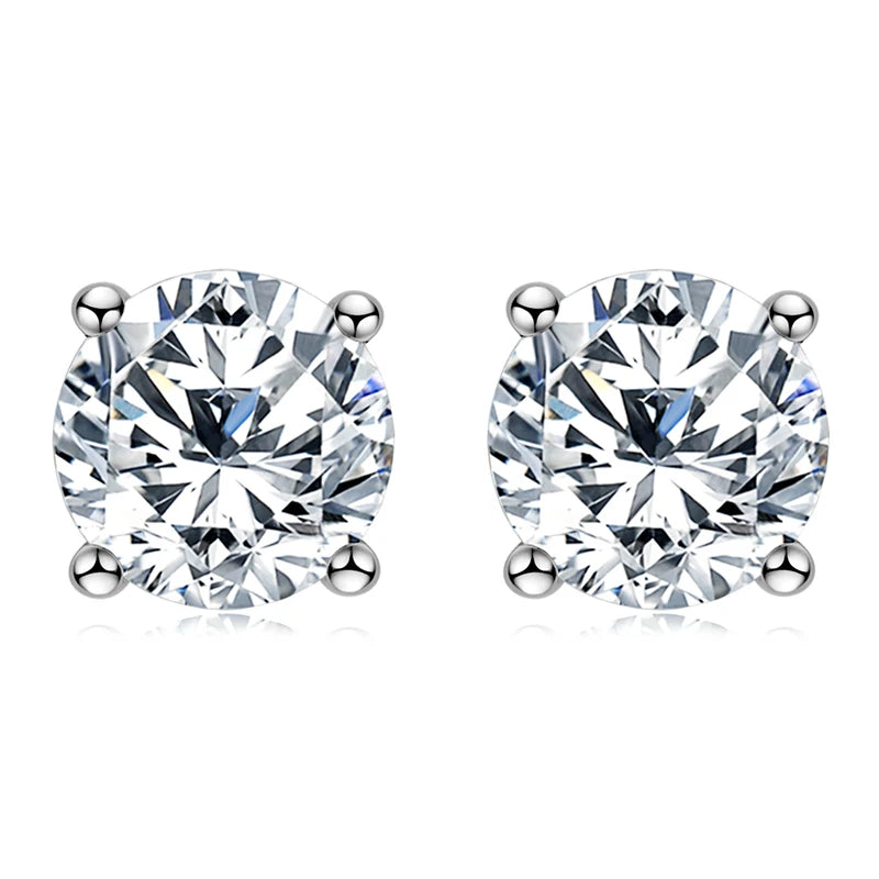 OXTAO GRA Certified D VVS1 Moissanite Stud Earrings Female Jewelry Sterling Silver S925 Piercing Earrings Wedding Jewelry Gift - She Vibess By C2P