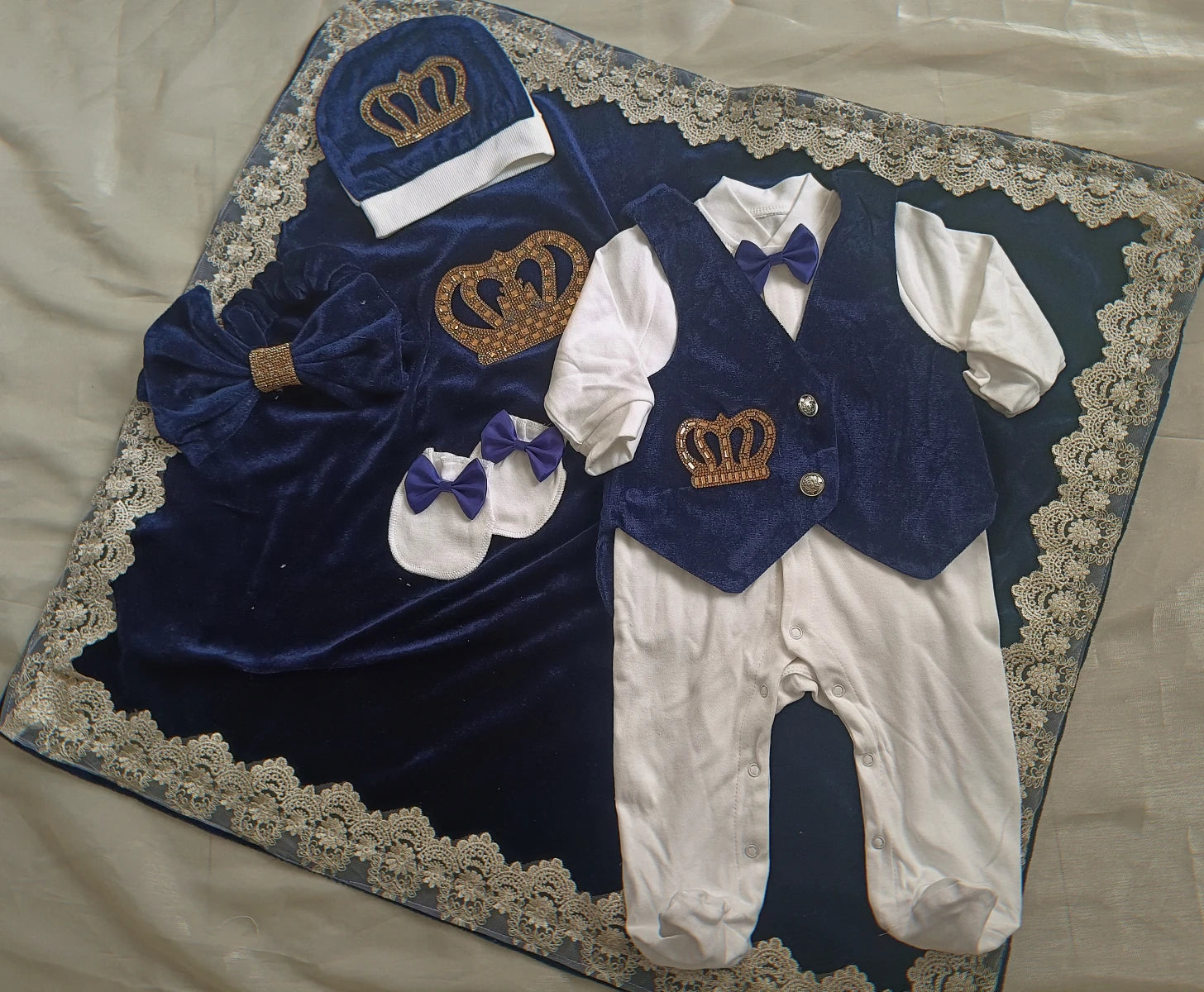 Velvet Newborn Baby Boy Outfits Blazer Vest Kids Clothing Cotton Infant Products Body Suit Shirt Pants Mittens Receiving Blanket - She Vibess By C2P