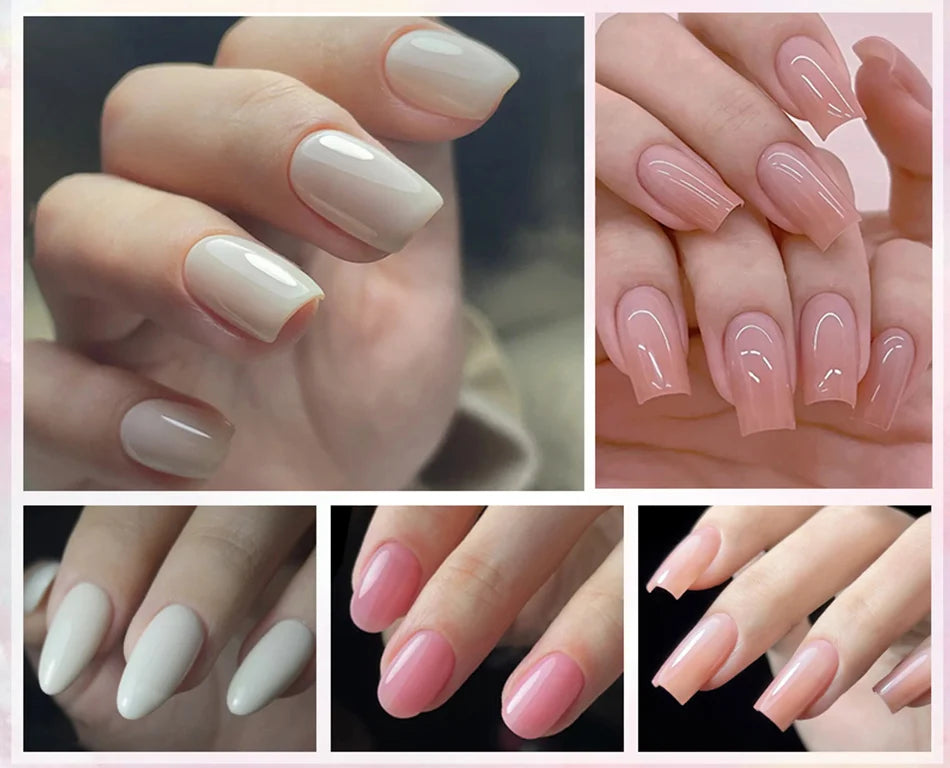BORN PRETTY Milky Pink Rubber Base Gel Nail Polish Glitter 15ml Semi-Permanent Varnish Soak Off Self Leveling UV LED Gel - She Vibess By C2P