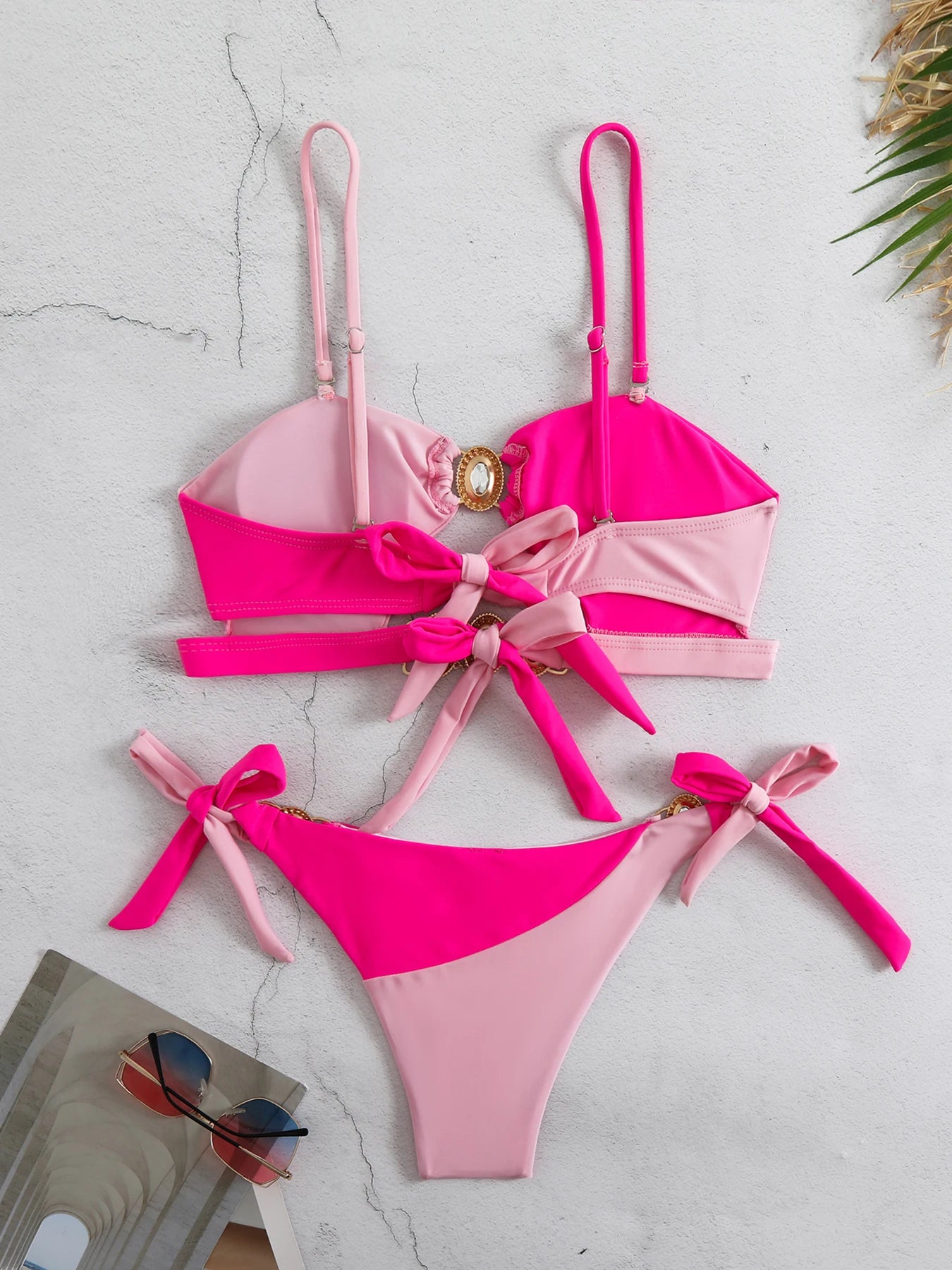 2024 Sexy Rhinestones Brazilian Bikini Woman Swimsuits Crystal Swimwear Bandeau Bikini Thong Biquini Swim Suits Beachwear - She Vibess By C2P