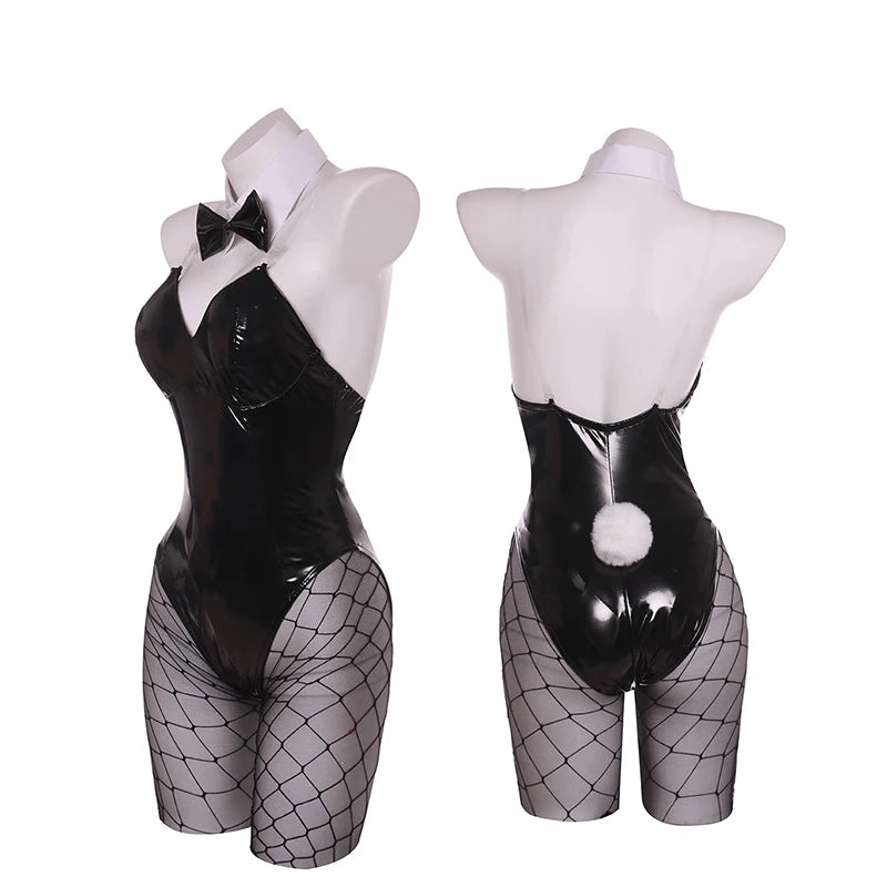 ROLECOS Game Red Black Bunny Suit Women Elastic Leather Fabric Sexy Cosplay Suit Halloween Christmas Jumpsuits-I’m Over 21 - She Vibess By C2P