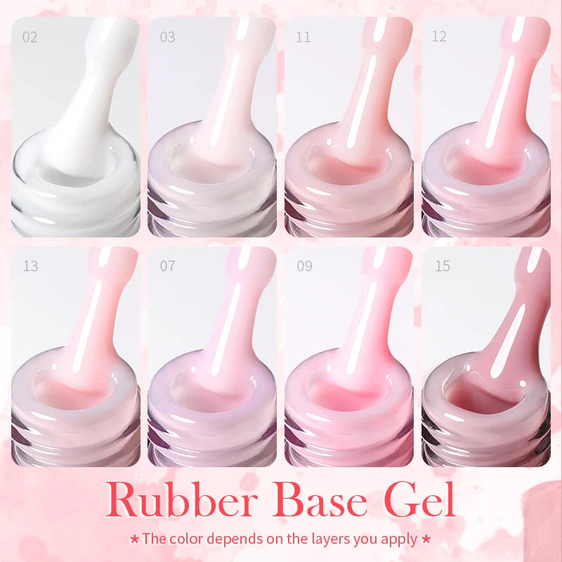 BORN PRETTY Milky Pink Rubber Base Gel Nail Polish Glitter 15ml Semi-Permanent Varnish Soak Off Self Leveling UV LED Gel - She Vibess By C2P