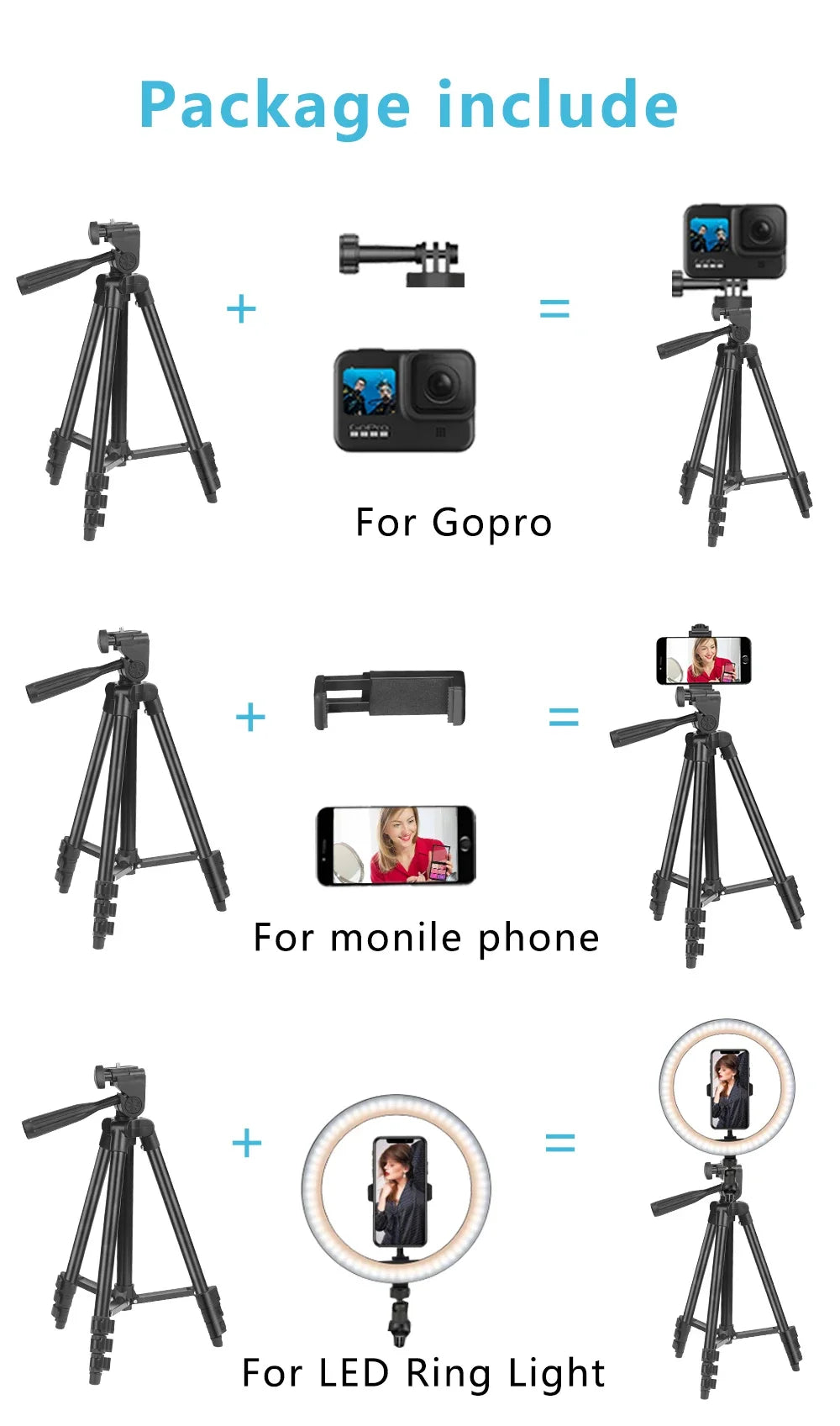 3120 Tripod for Phone 100cm Universal Phone Video Tripod Stand with Bluetooth Selfie Remote Video Recording  Photography Stand - She Vibess By C2P
