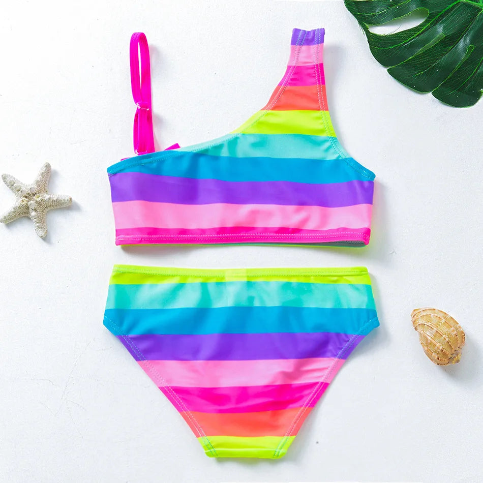 Girls Black Tassel Tankini Swimsuits Summer Beachwear Children Girls Bathing Suits Two-pieces Baby Girls Bikini Swimsuits - She Vibess By C2P
