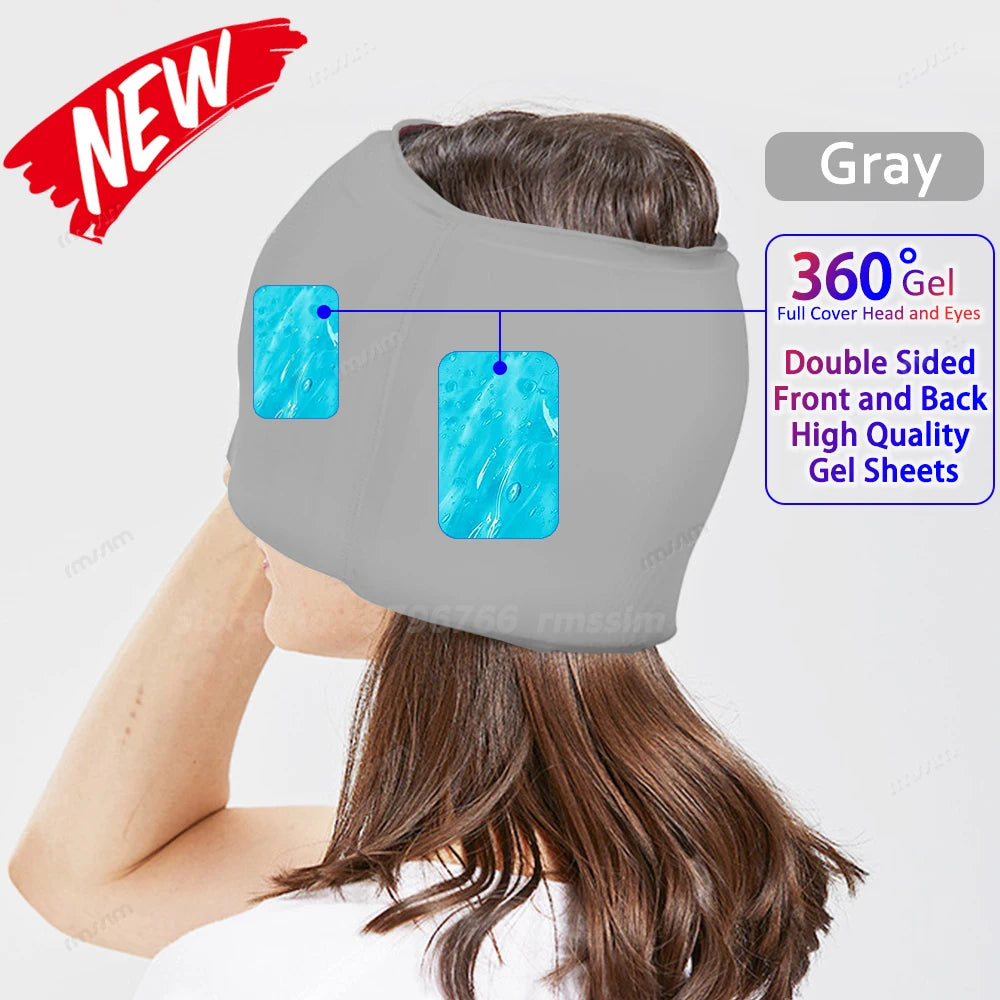 Migraine Relief Hat headache hat Gel Hot Cold Therapy Ice Cap For Relieve Pain Ice Hat Eye Mask Stress Pressure Pain Relief - She Vibess By C2P