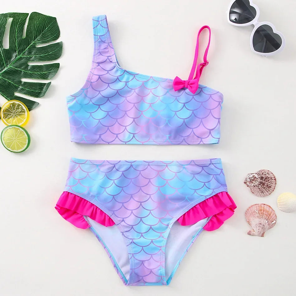 Girls Black Tassel Tankini Swimsuits Summer Beachwear Children Girls Bathing Suits Two-pieces Baby Girls Bikini Swimsuits - She Vibess By C2P