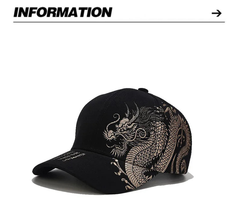 Chinese Style Dragon Pattern Baseball Hat For Men And Women, Versatile National Tide Cap, Hip Hop Hip Hop Skateboarding, Cool and a Gifts for That Special Someone - She Vibess By C2P