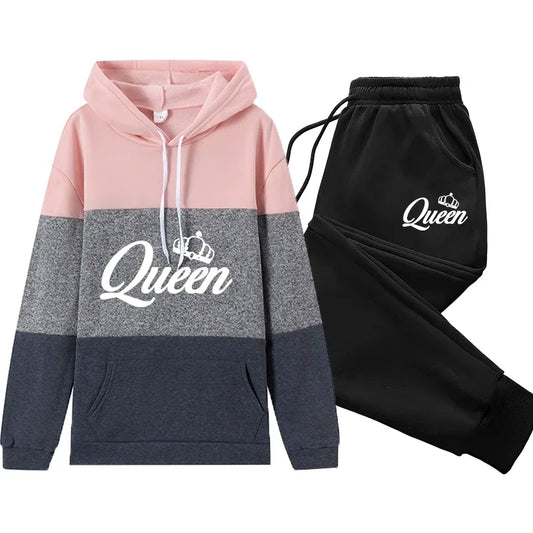 Women's Tracksuit Casual Autumn Winter Sport Color Block Women Jogging Daily Single Piece Sweatshirt Sweatpants Pullover Hoodies - She Vibess By C2P