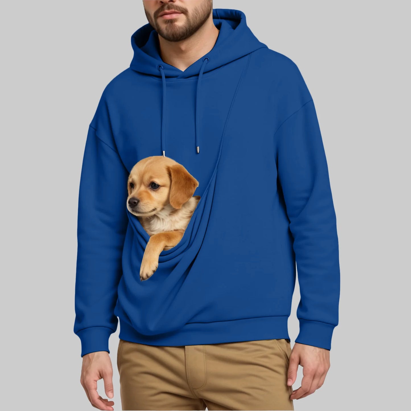 New Pure Cashmere Sweater For Men Unisex Cat And Dog Bag Hooded Sweatshirt Pocket Pet Bag Holder Sweatshirt мужская одежда
