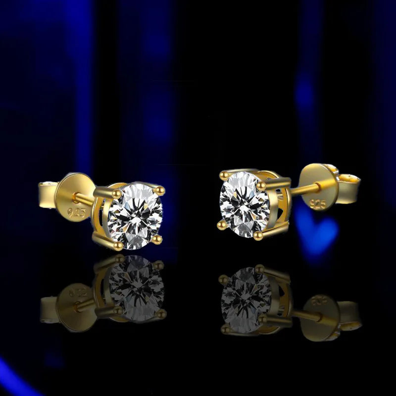 2 GRA Certificates S925 Sterling Silver Stud Earrings For Women And Men 100% Real Moissanite Pass Diamond Test Pen Fine Jewelry - She Vibess By C2P