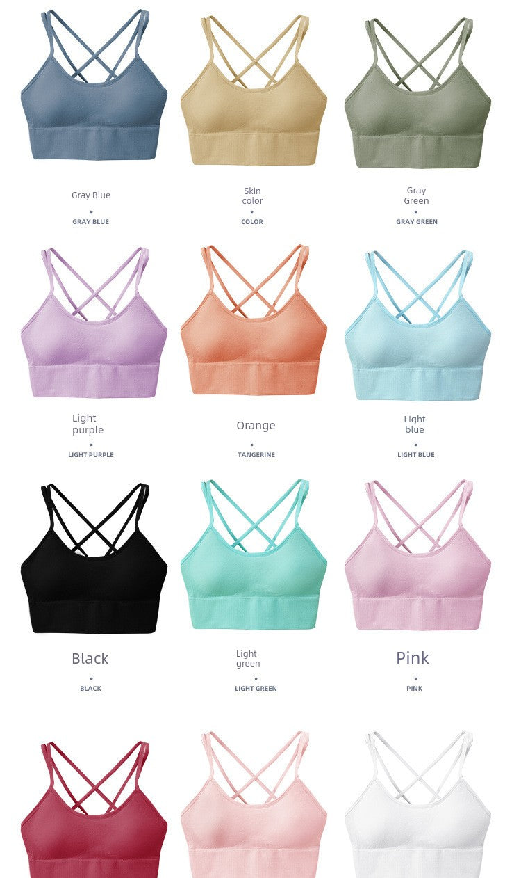New Arrival Sports Bra Female Quick-Drying Shockproof Running Yoga Workout Vest Cross Beauty Back and Push up Student Underwear