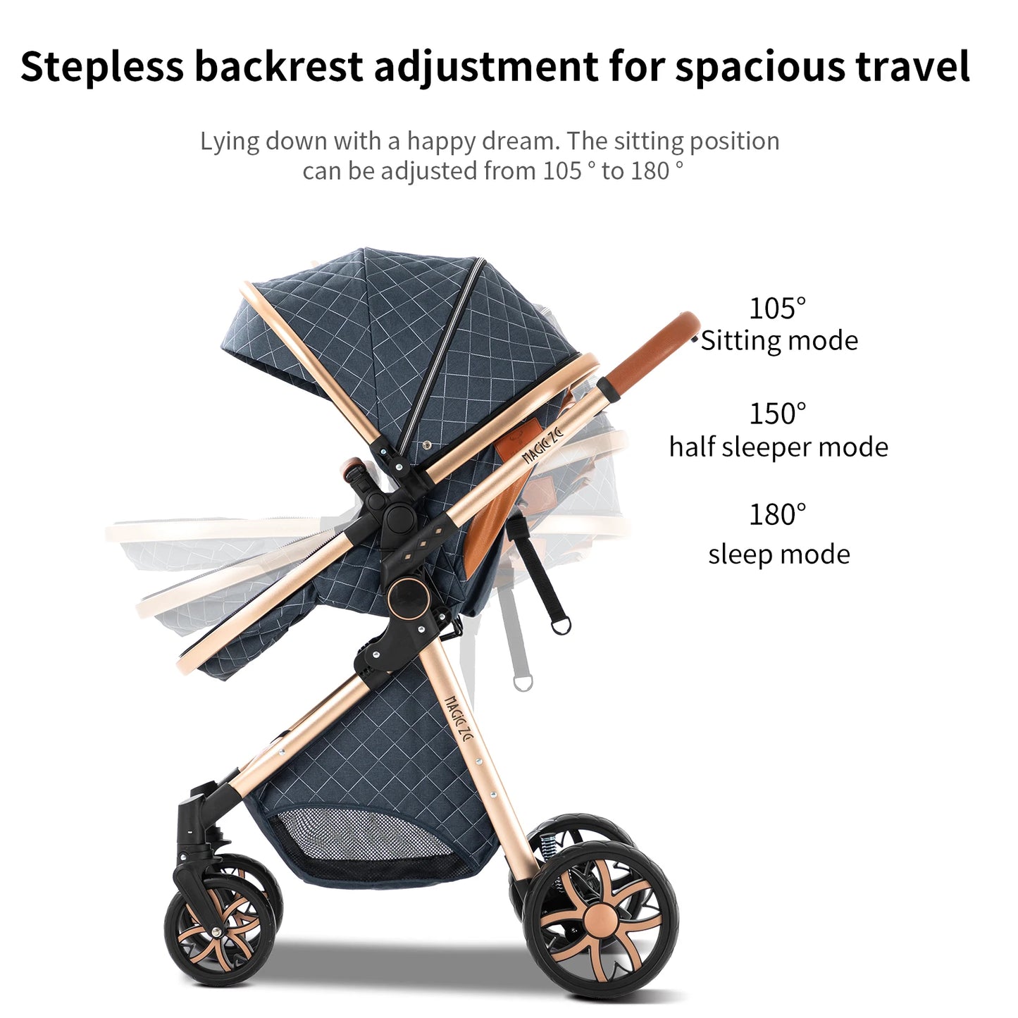 Lightweight Baby Stroller 3 in 1 Newborns Travel System Prams Multifunctional High Landscape Baby 4 IN 1 Strollers with Isofix - She Vibess By C2P