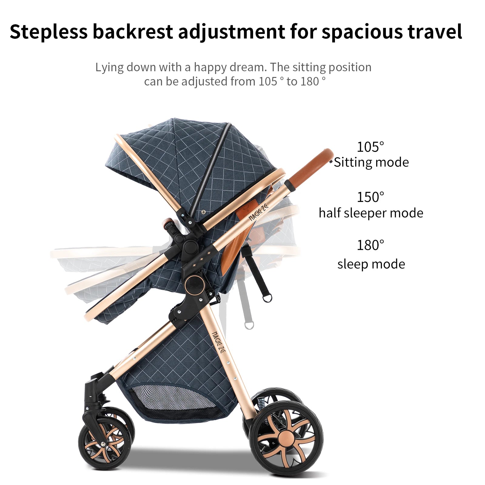 Lightweight Baby Stroller 3 in 1 Newborns Travel System Prams Multifunctional High Landscape Baby 4 IN 1 Strollers with Isofix - She Vibess By C2P