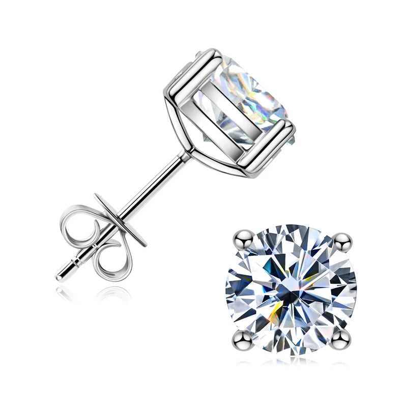 OXTAO GRA Certified D VVS1 Moissanite Stud Earrings Female Jewelry Sterling Silver S925 Piercing Earrings Wedding Jewelry Gift - She Vibess By C2P
