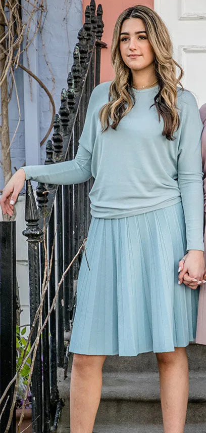 2024 New Women Spring Summer Knitted Skirts Female Classic Pleated Skirt Solid Color Knit Dresses Great Quality Clothes - She Vibess By C2P
