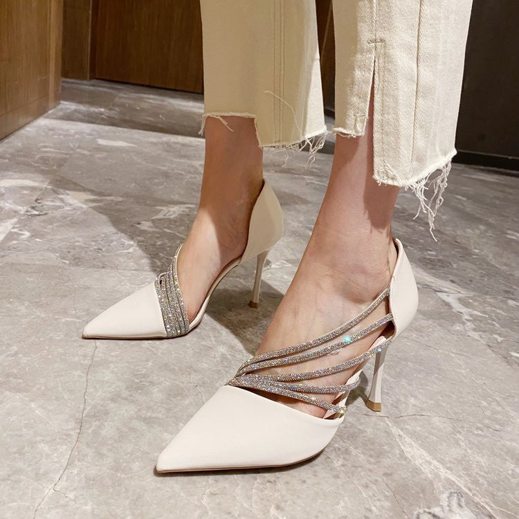 Women Evening Party High Heels New  Pumps Elegant Ladies Pointed To Black  Strappy Stripper Shoes for Women