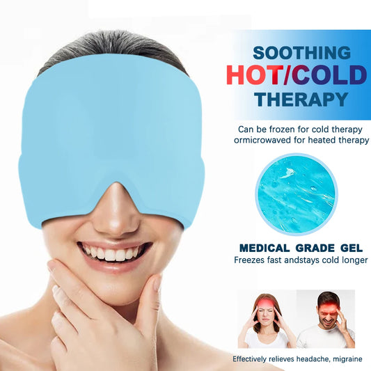 Migraine Relief Hat headache hat Gel Hot Cold Therapy Ice Cap For Relieve Pain Ice Hat Eye Mask Stress Pressure Pain Relief - She Vibess By C2P