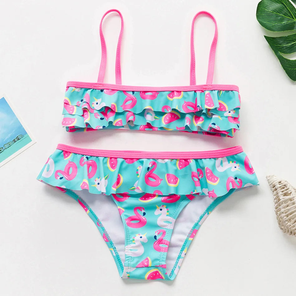 Girls Black Tassel Tankini Swimsuits Summer Beachwear Children Girls Bathing Suits Two-pieces Baby Girls Bikini Swimsuits - She Vibess By C2P