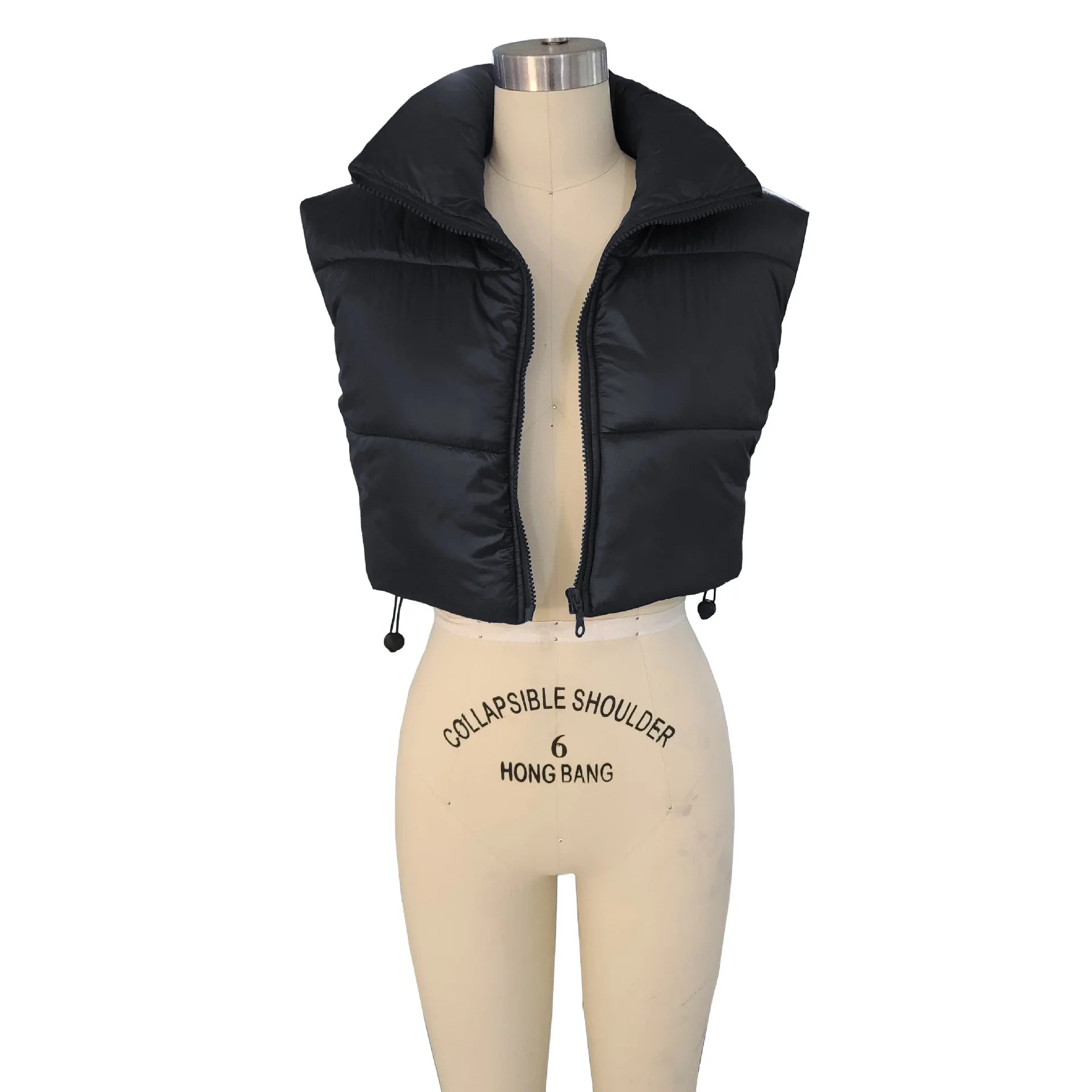 Women's Winter Vest Fashion Faux Leather Padded Jacket Coat Vintage PU Black And White Female Short Waistcoat Chic Clothes Tops - She Vibess By C2P