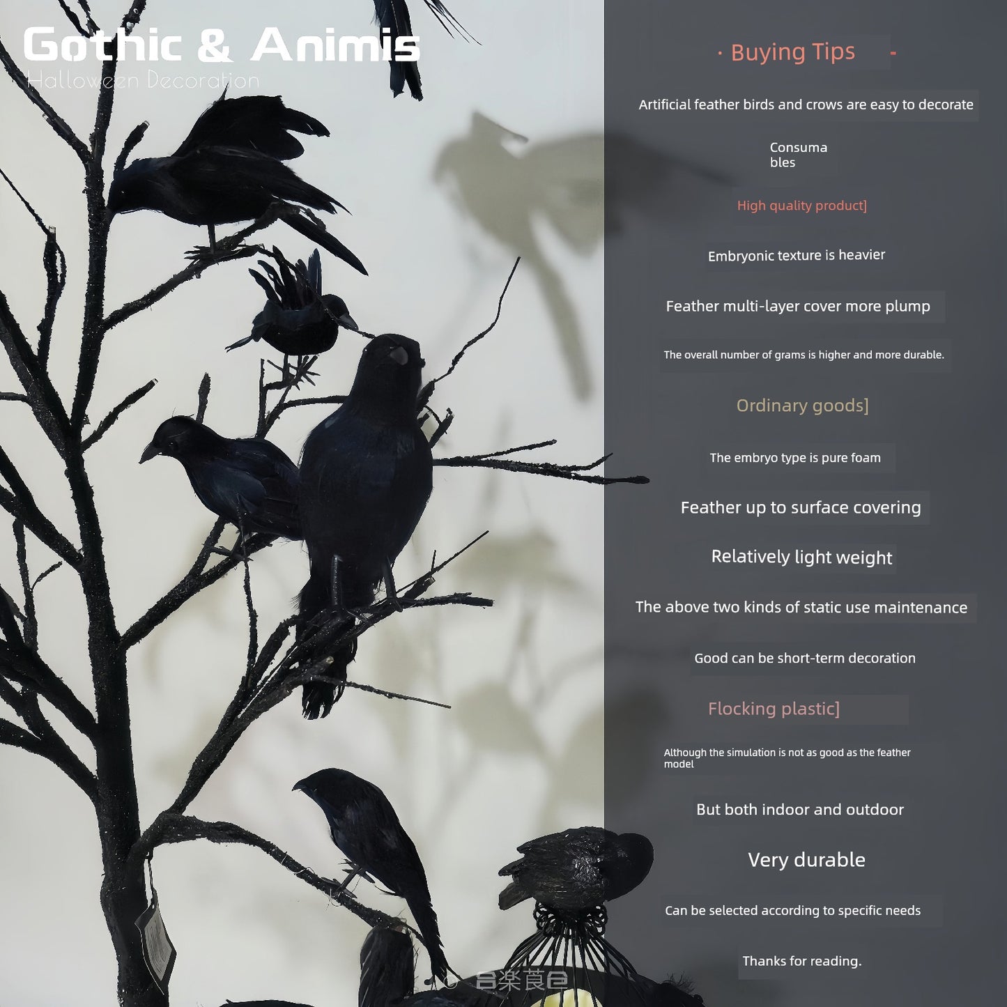 [Halloween] 28 Artificial Crow Crow Collection Wansheng Gothic Dark Magic Theme Atmosphere Decoration - She Vibess By C2P