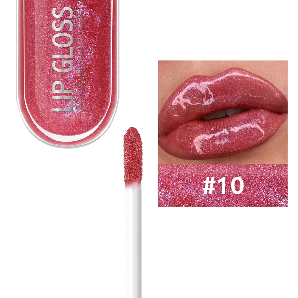 USHAS 12 Colors Glitter Lip Gloss Long Lasting Diamond Pearlescent Metallic Liquid Lipstick Moisturizing Lip Glaze Cosmetics - She Vibess By C2P