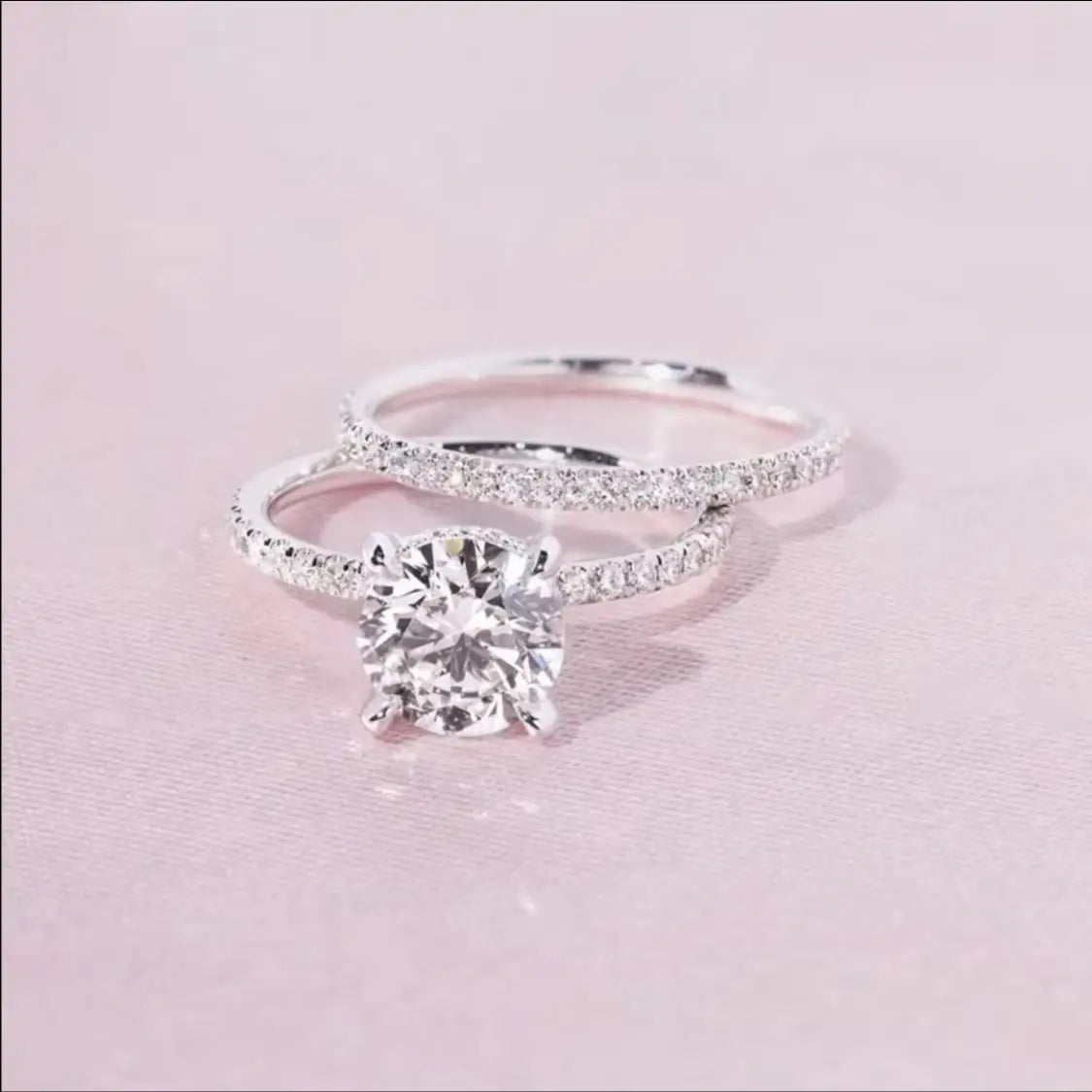 Anillo de circonita cúbica geométrica para mujer, chapado en plata, estilo punk, conjunto premium, joyería de compromiso, boda, tallas 5-11