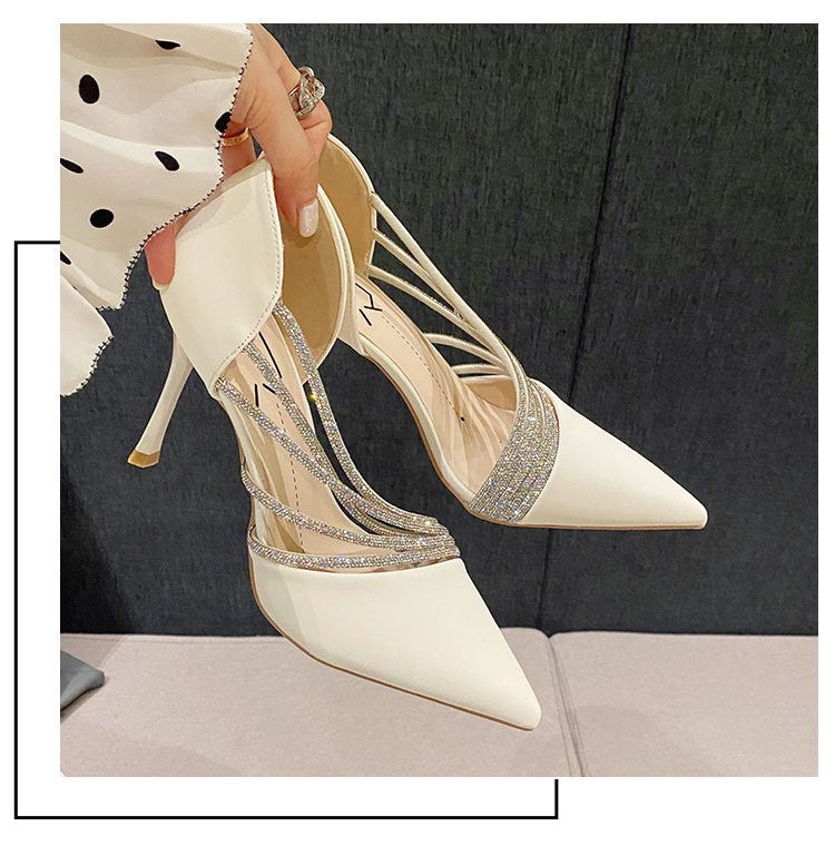 Women Evening Party High Heels New  Pumps Elegant Ladies Pointed To Black  Strappy Stripper Shoes for Women