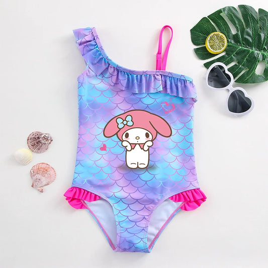 My Melody Girls Tankini Swimsuits Summer Beach wear Kids Wear Bathing Suits Children's Bikini Dresses Swimsuits Fashion Mermaid - She Vibess By C2P